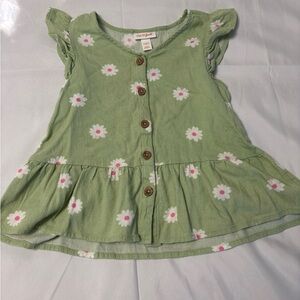5/$25 Cat & Jack Green Floral Kids Blouse